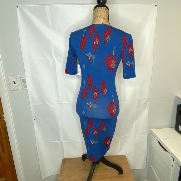 Women's Lularoe Julia Dress Size XXS 2XS Multi color Knee Length Stretch (1009) - Picture 7 of 10